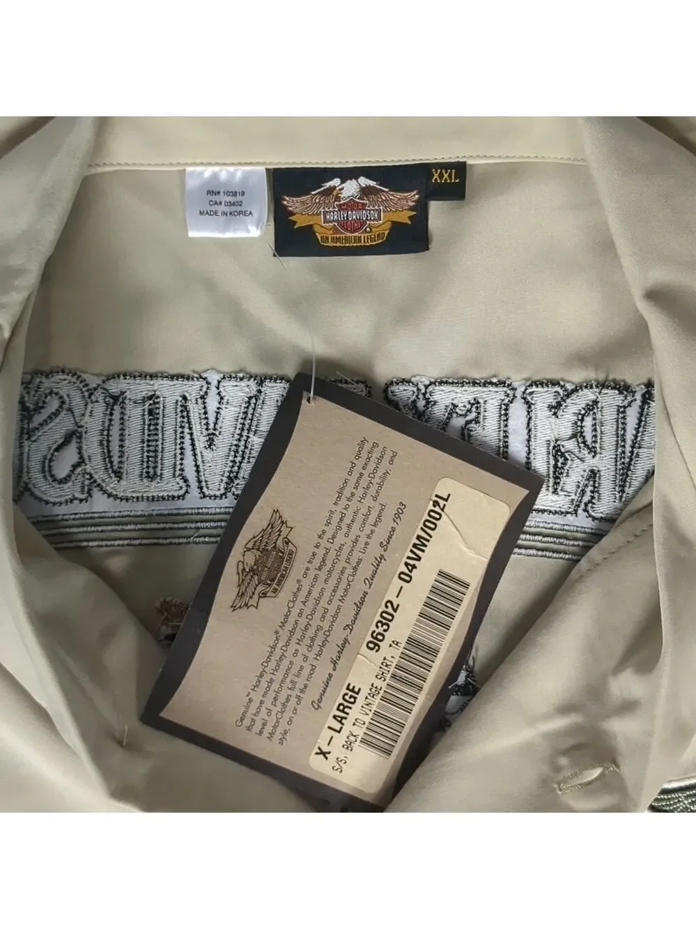 Harley-Davidson shirt sleeve back to basics tan shirt size XXL